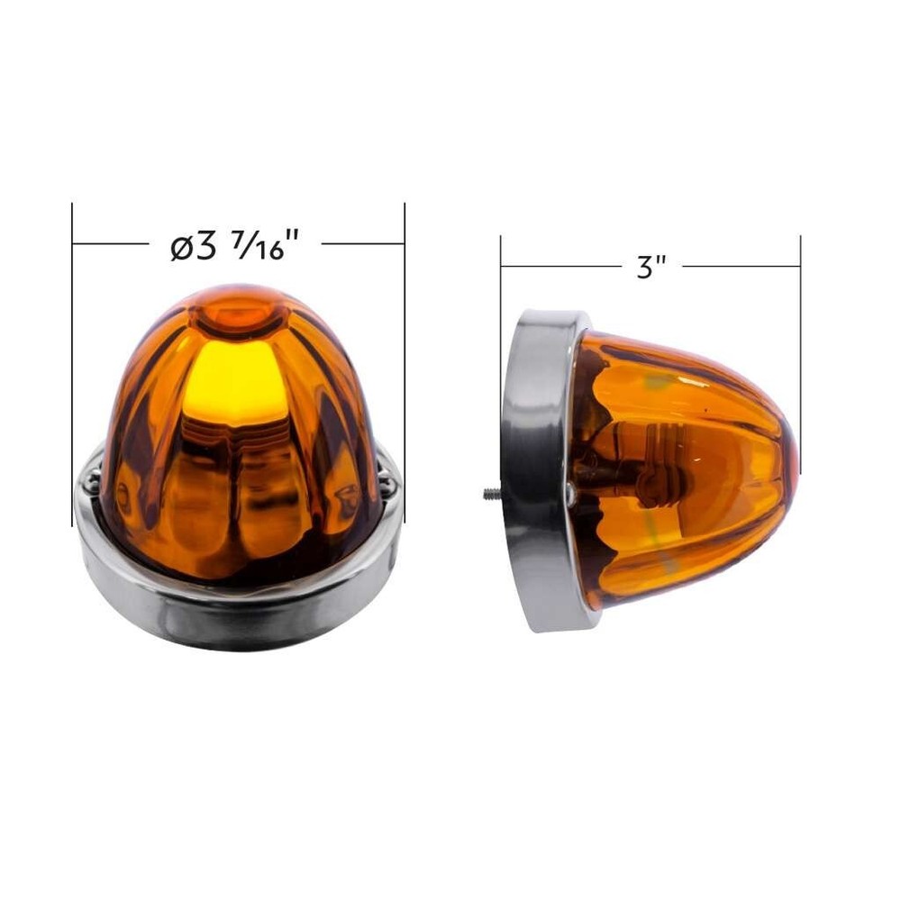 Dual Function LED Glass Watermelon Flush Mount Kit - Amber