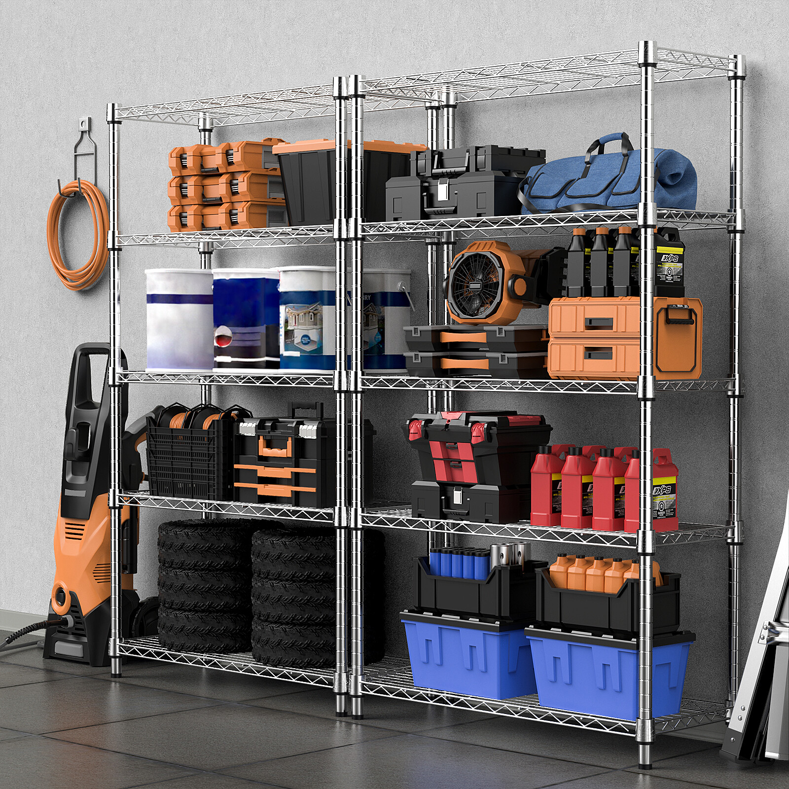 Storage Shelving Steel Heavy Duty Multi-Tier Utility Shelving Unit Steel Rack