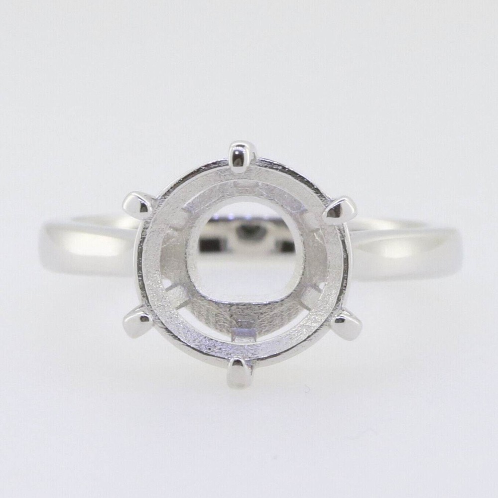 Sterling Silver Semi Mount Ring Setting Round RD 11mm