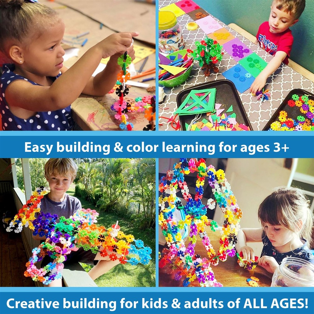 VIAHART Official Brain Flakes 500 Piece Interlocking Plastic Disc STEM Set