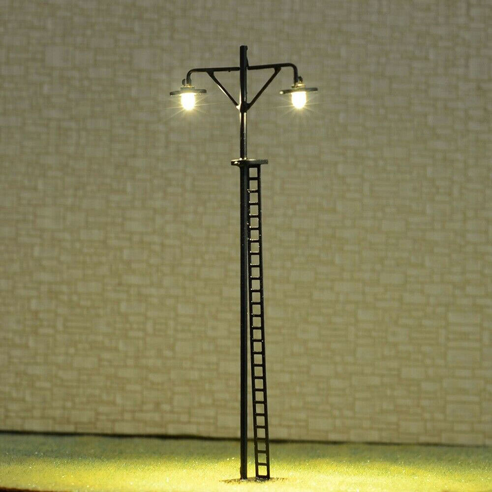4 PCS HO-Scale LED Yard Light Model Train Railroad-Street Station Lamp Post US