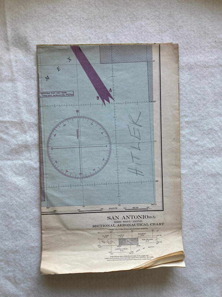 1944 -45 WWII Sectional Aeronautical Chart Pilot Map Assorted Cities