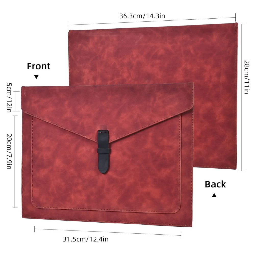 Brown PU Leather File Folder, Snap Closure File Organizer, Important Document...