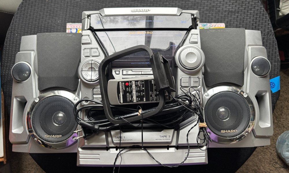 Sharp CD-BA150 Mini Component System with Pair CP-BA150 Speakers Tested CD Error