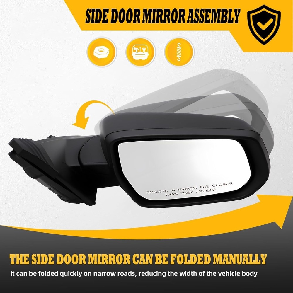 Passenger Right Side Mirror Assembly Compatible with Malibu 2016-2024 Side Door