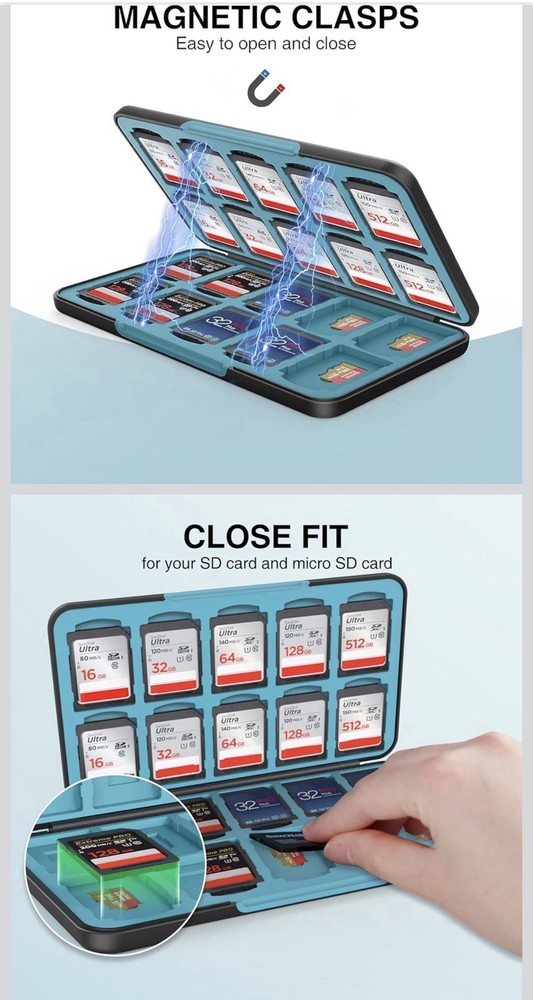 HEIYING Memory Card Case for SD/TF Cards