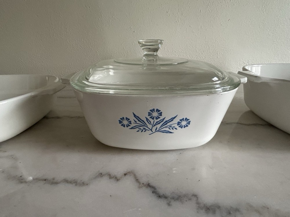 6 Pc Set Vintage Blue Cornflower Baking Casserole Dish Cookware