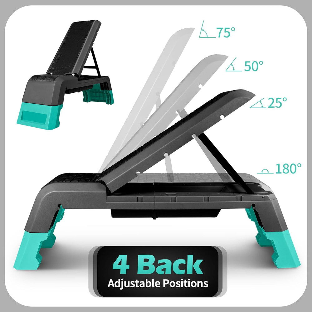Leikefitness Exercise Step Platform, Multifunctional Aerobic Deck with Cord and