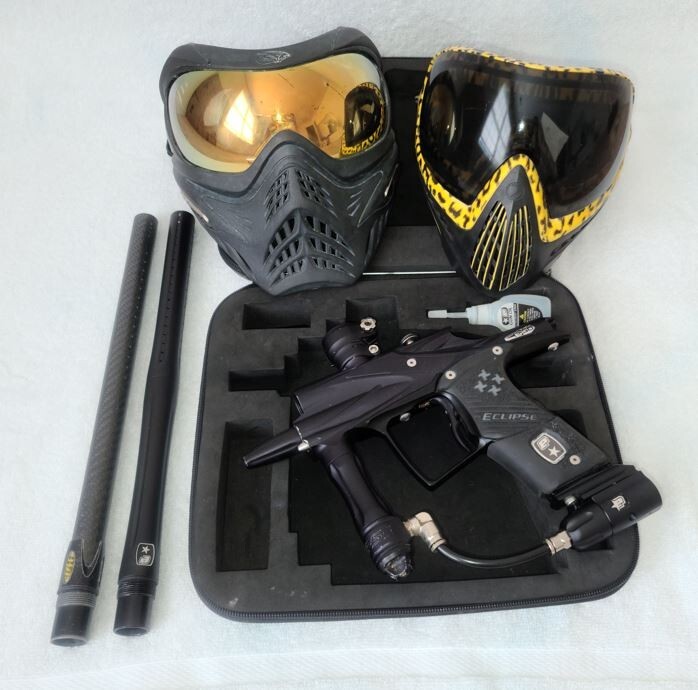 Used Planet Eclipse Ego 10 Marker Gun w/ Case - Black/Stiffi Barell/Goggle