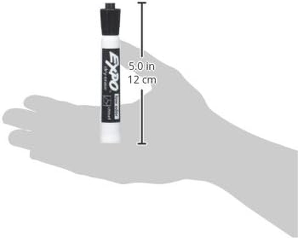 Low Odor Black Dry Erase Markers, Chisel Tip, 12 Count for Office & School