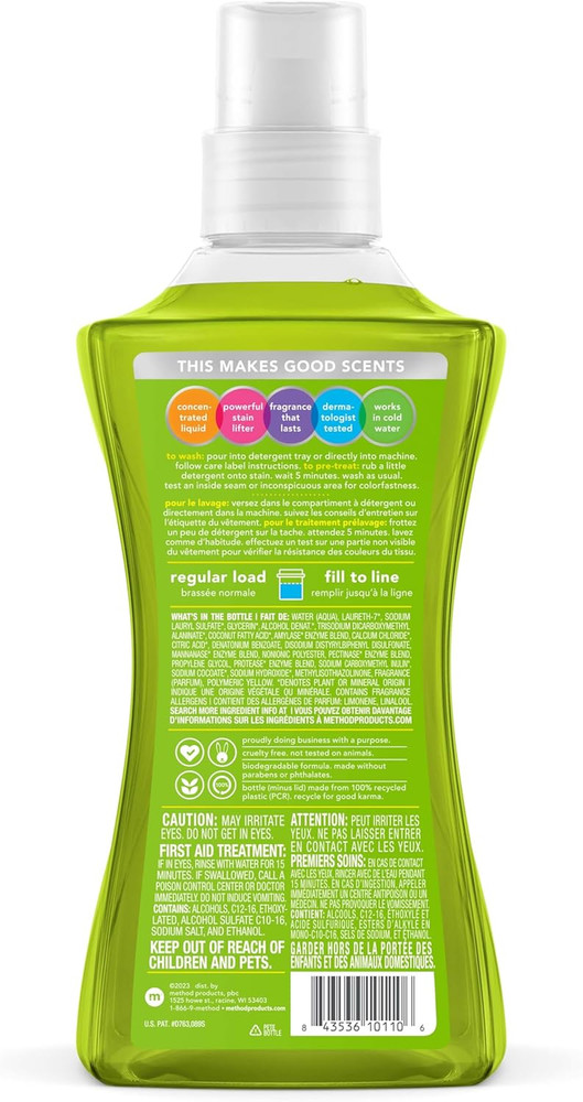 Liquid Laundry Detergent, Coconut + Cactus Water, 66 Loads per Bottle, Biodegrad