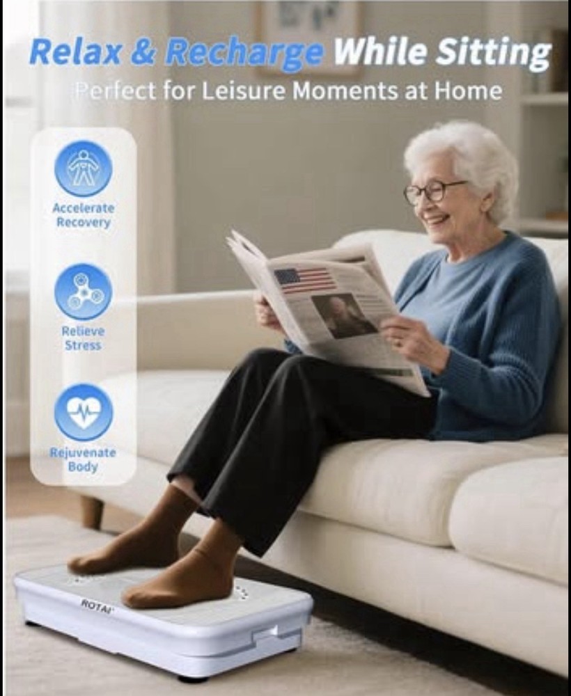 TRENDIVAOscillating Vibration Platform 99 Programs Surge Guard Remote Band White