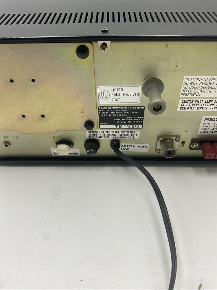 Sears Communication Receiver 412-3638 0700!!! S1