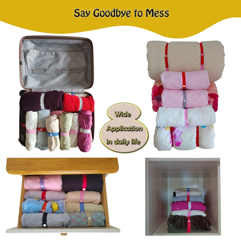 ,100Pcs Elastic Band with Button & Buttonholes, Stretchable, Adjustable Roll-...
