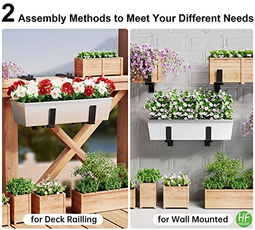 2PCS Adjustable Planter Box Brackets, Brackets for Window Set of 2 - Black
