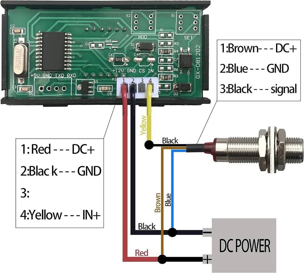 Digital LED Tachometer RPM Speed Meter with Sensor