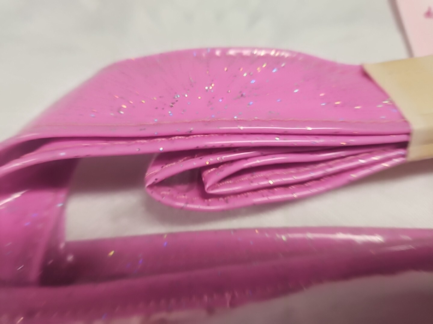 Disney Princess' Glitter Tote Bag Satin Pink Girls 11X12 NEW