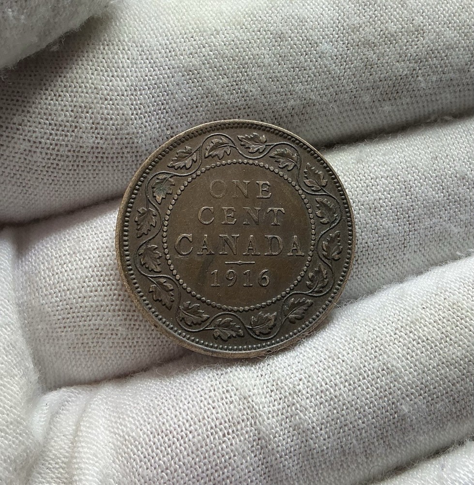 1916 Canada Large Cent One PENNY Coin. BETTER GRADE. 1p 1c B325
