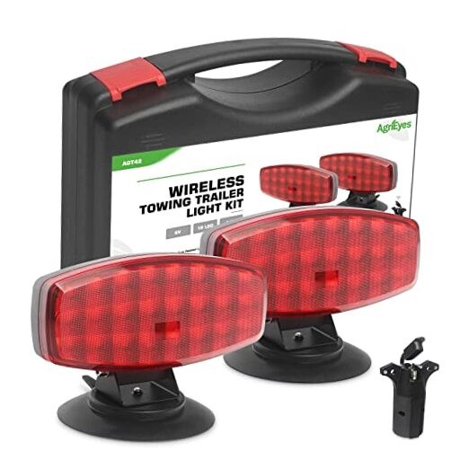 Wireless Trailer Lights with Adjustable Bracket, Battery Magnetic Tow Lights