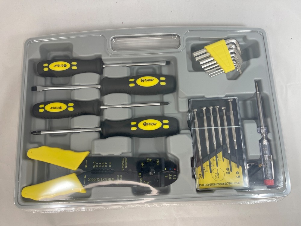 New Wire Stripper Wire Clips Precision Screwdrivers Hex Keys 20 pcs Set Tool