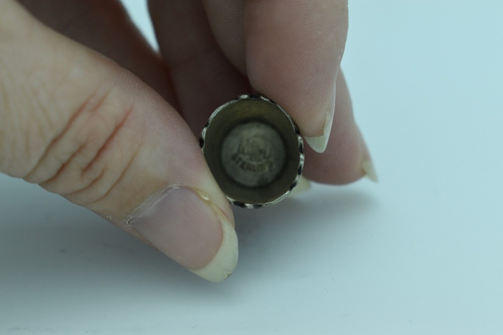 Antique Ketcham & McDougall Sterling Silver Thimble Scroll