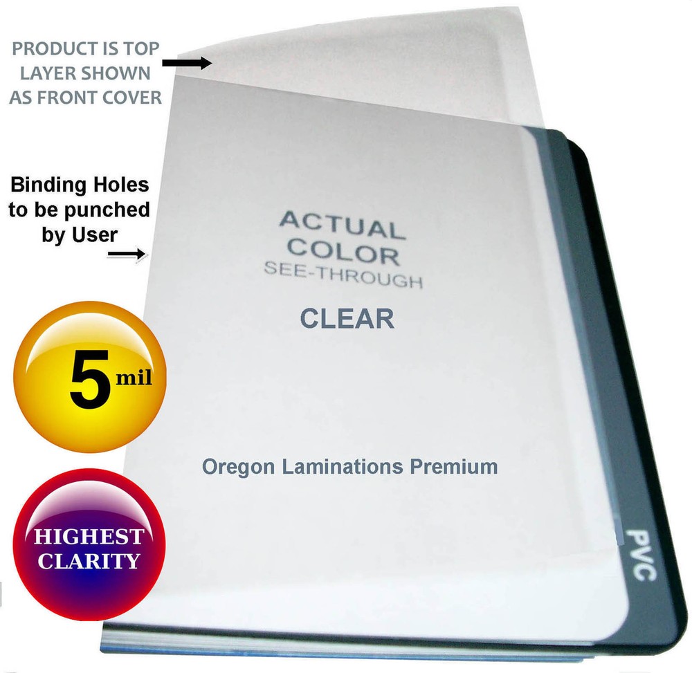 Clear Report Covers 5 Mil 8.5 x 11 [50/pack] unpunched Plastic Binding Sheets