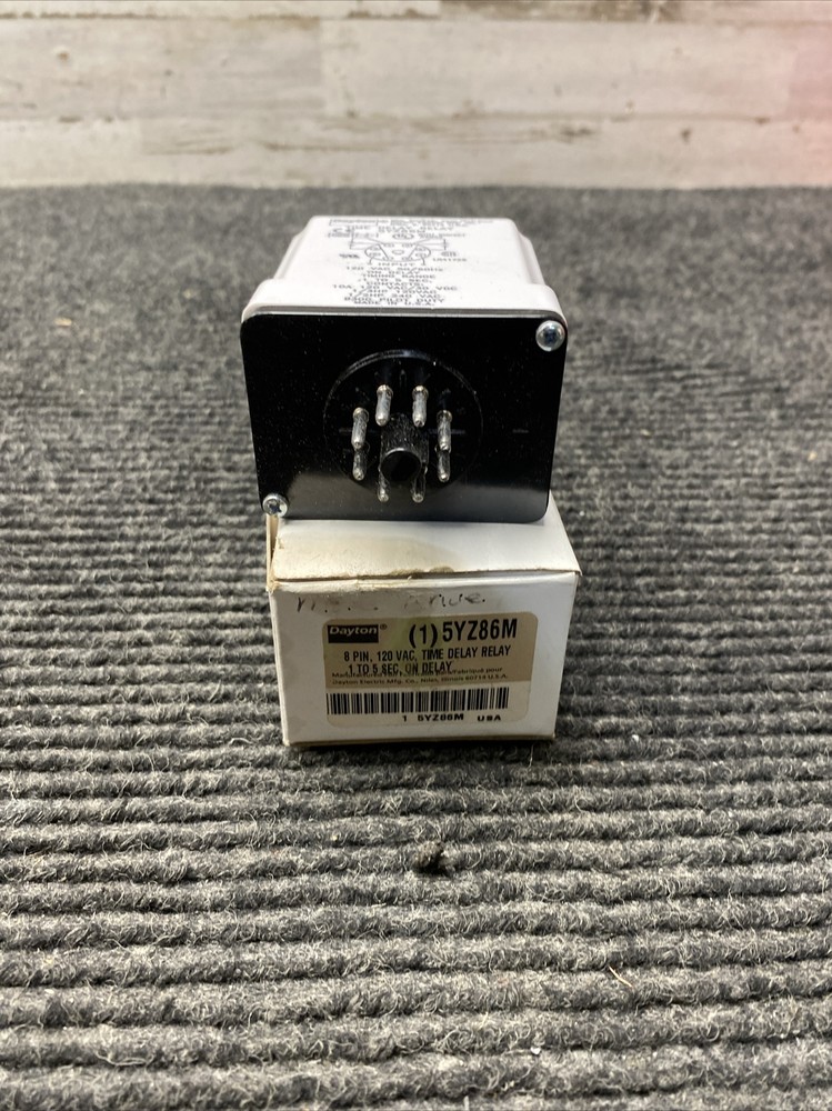 NEW DAYTON 5YZ86M TIMER TIME DELAY RELAY .1SEC-5 SEC