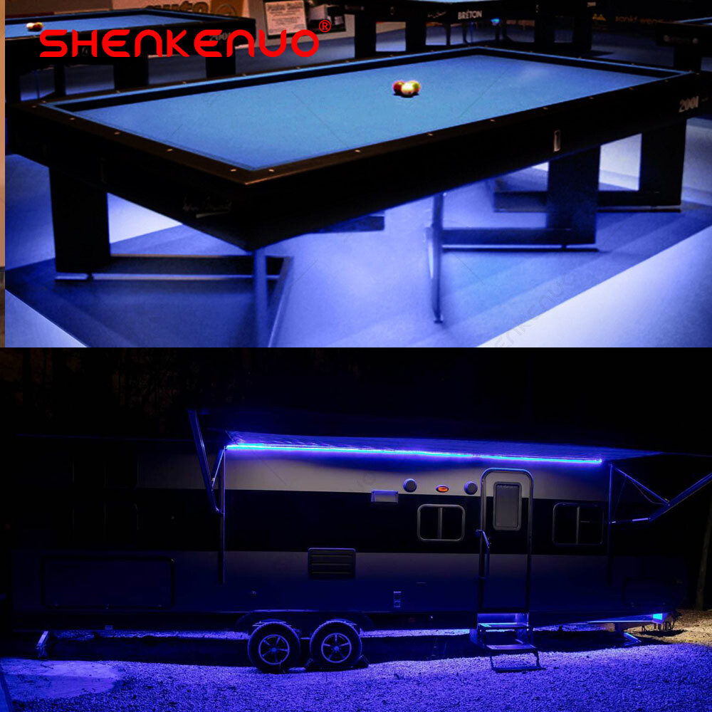 Bar Billiard Pool Table Bumper LED Blue Colour Changing Lights Remote Controlled