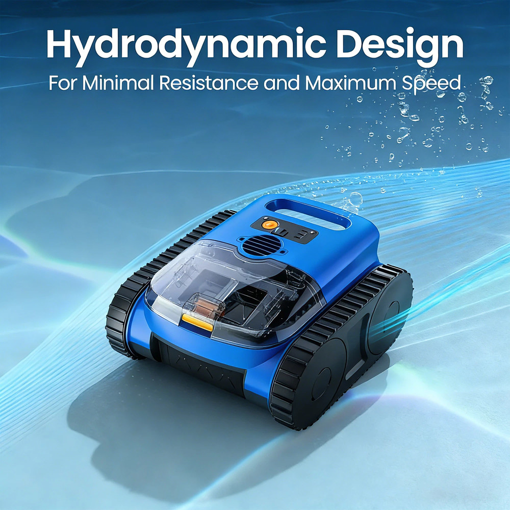 Robotic Pool Vacuum Cordless Pool Cleaner Robot Smart Navigation 4800GPH Suction
