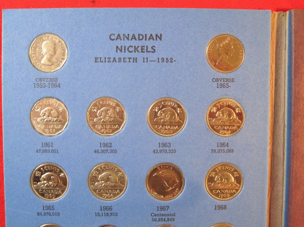 PARTIAL #1+#2 CANADA NICKEL/ 5 CENT COLLECTION  (#352E)