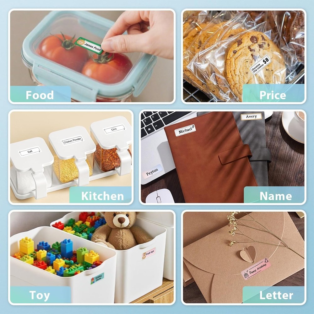 Label Maker Machine with Tape, Small Portable Bluetooth Label Printer, Handheld