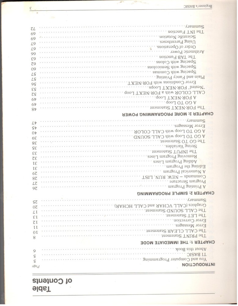 ITHistory (1981) MANUAL: BEGINNERS BASIC (TI 99/4A/ Texas Instruments) OF