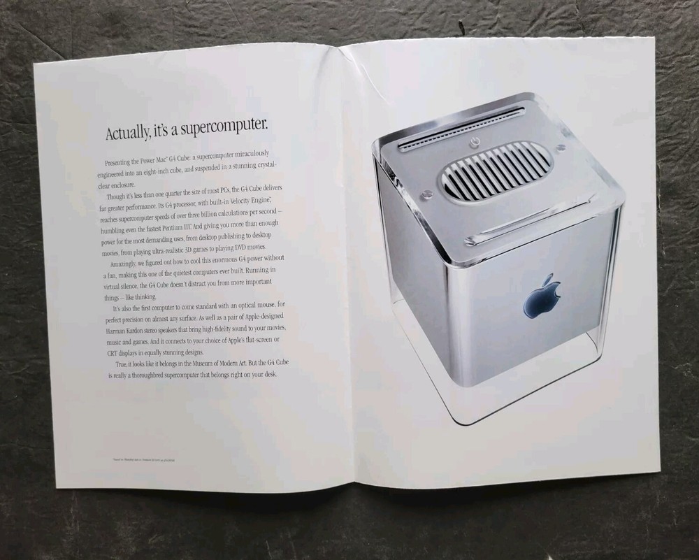 Apple Power Mac G4 Cube Computer Promo Poster Ad Magazine Insert 2000