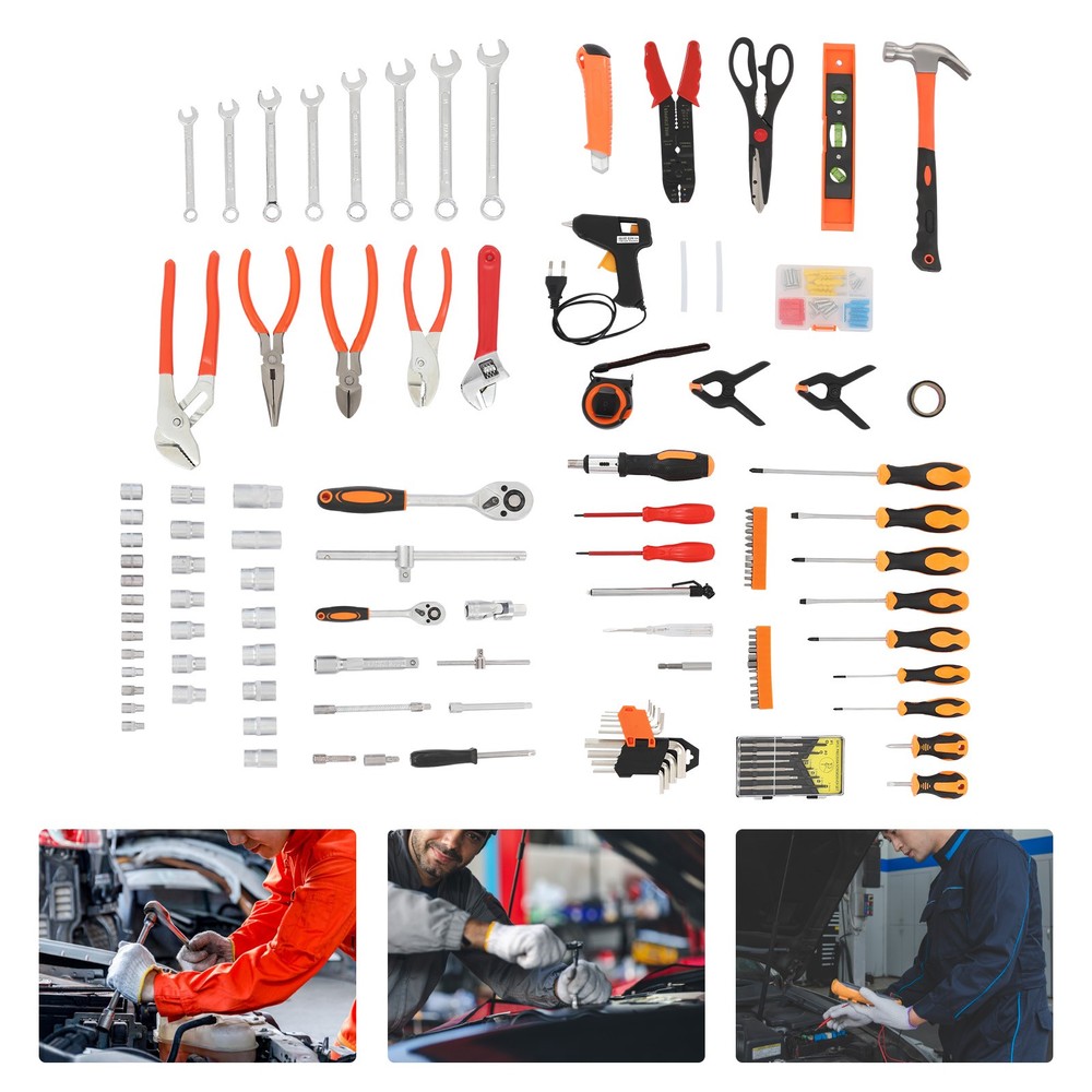 187Pcs Trolley Case Tool Box Set, Household Hand Tool Kit, Mixed Hand Tool Kit