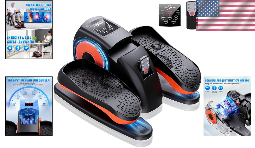 Compact Under Desk Elliptical Machine - Silent, Portable & Perfect for Seniors