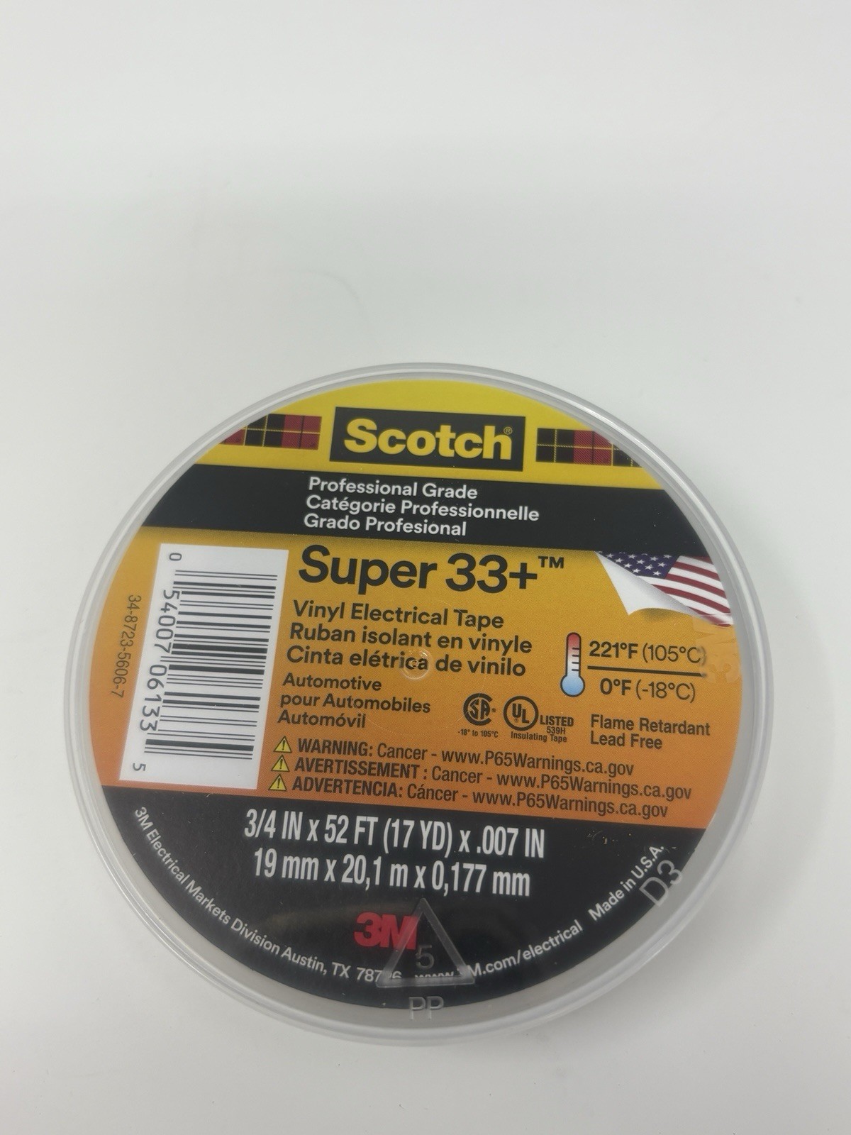 ✅100 Rolls ✅Scotch 3M Super 33+ Vinyl Electrical Tape 06133 ✅52ft ✅BLACK