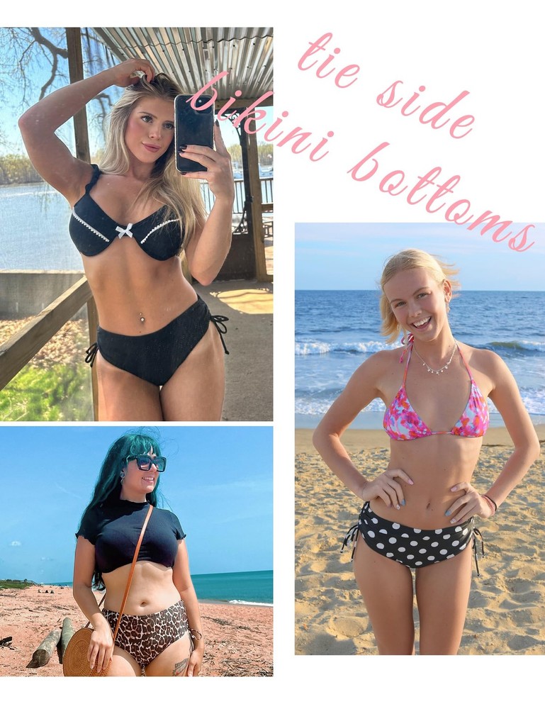 Bonneuitbebe Women Full Coverage Mid Waisted Bikini Bottom