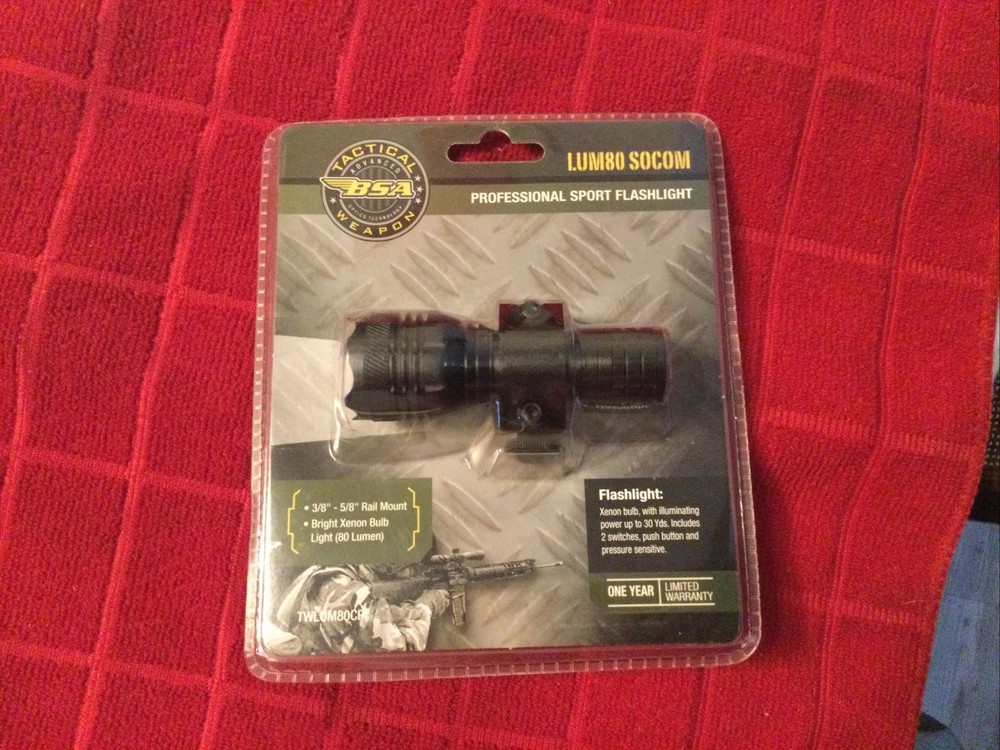 BSA TACTICAL FLASHLIGHT LUM80 SOCOM NEW RIFLE FLASHLIGHT