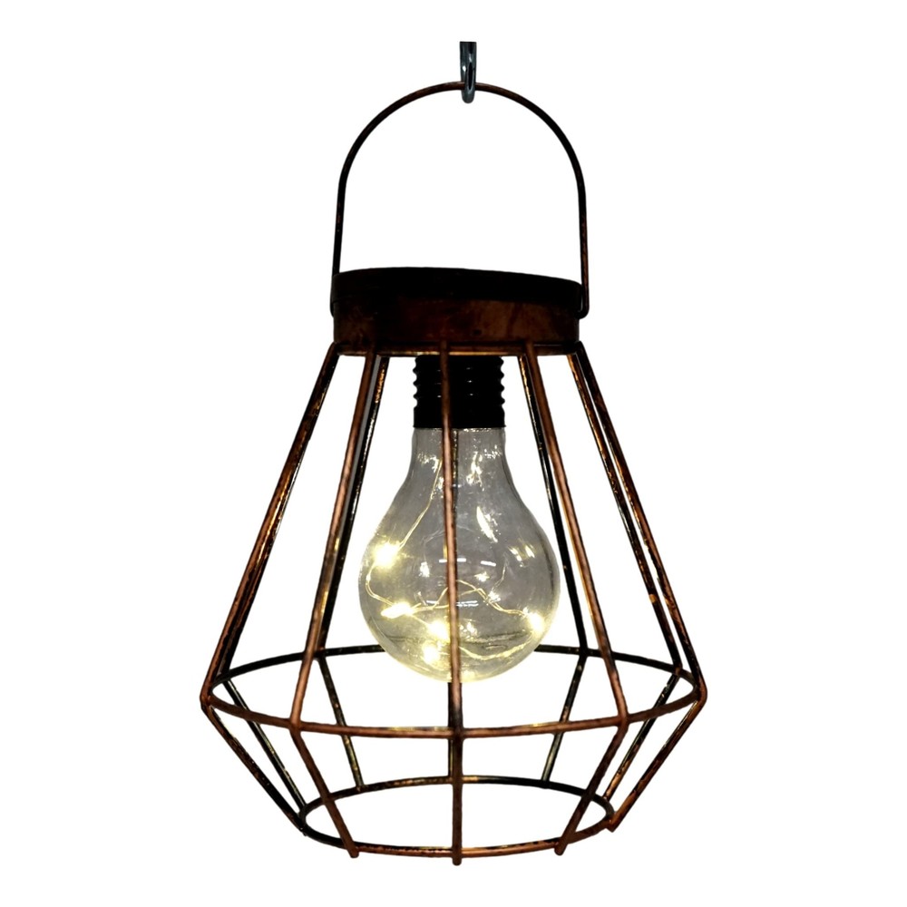 Rustic Metal Cage LED Lanterns (3 Pack, Diamond) Cordless Lantern Vintage
