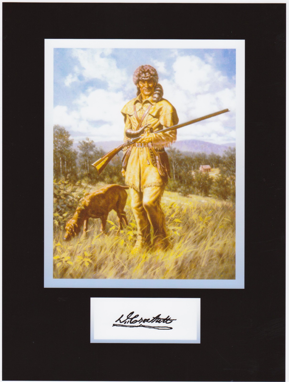 DAVY CROCKETT   8 x 10 REPRINT PHOTO & REPRINT AUTOGRAPH ON GLOSSY PHOTO PAPER