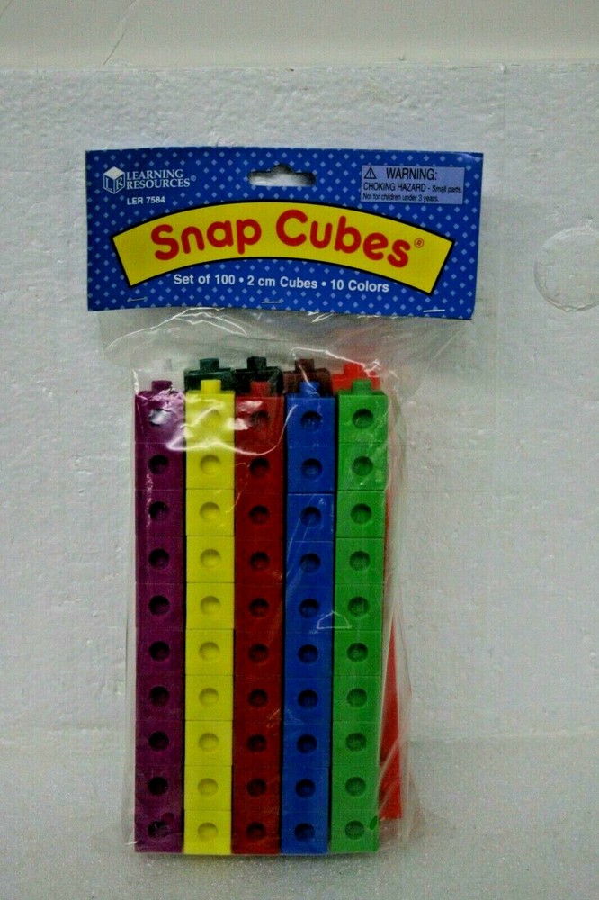 Learning Resources Snap Counting Cubes 100 Count Set LER 7584 10 Colors