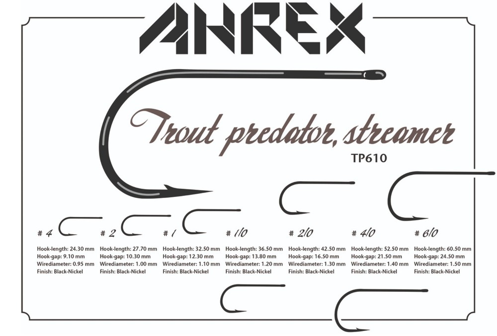 AHREX TP610 HOOK - Fly Tying Trout Predator Articulated Streamer Hooks 12 Pack!
