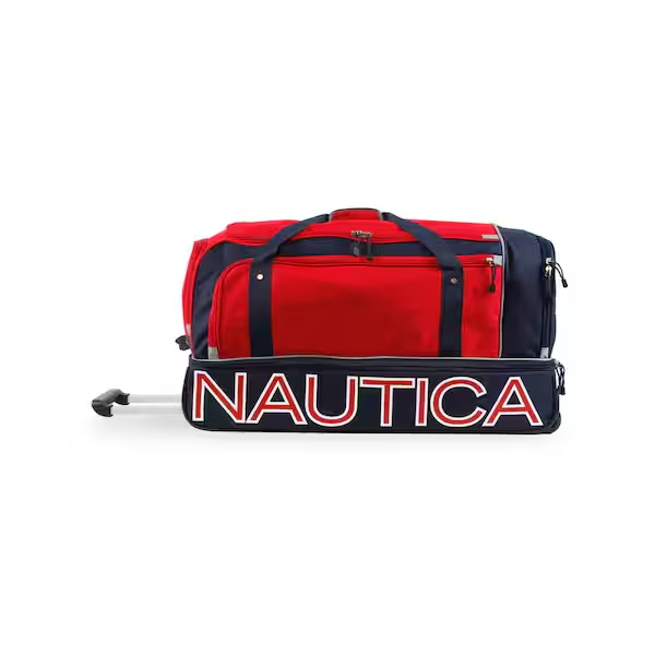 NAUTICA SUBMARINER 30 in. ROLLING DUFFEL - RED/NAVY