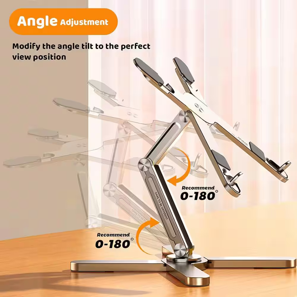 Laptop Stand with 360 Rotating Base, Computer Notebook Laptop Riser Metal Holder