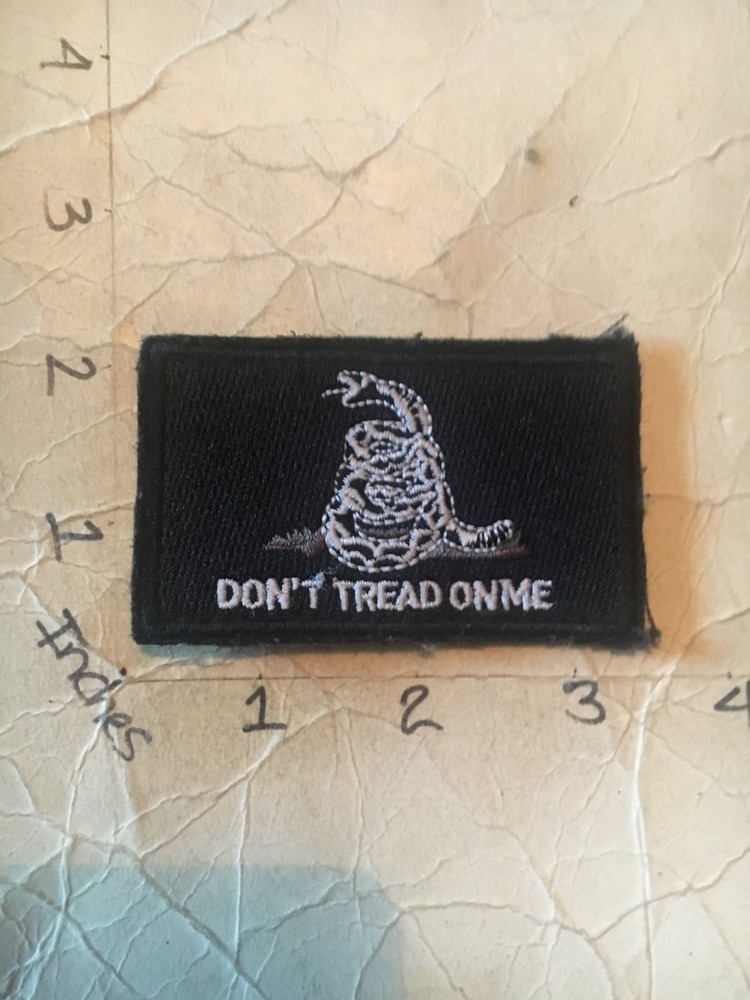 US Army Don't Tread on Me morale black square patch with hook & loop back 7/6/25