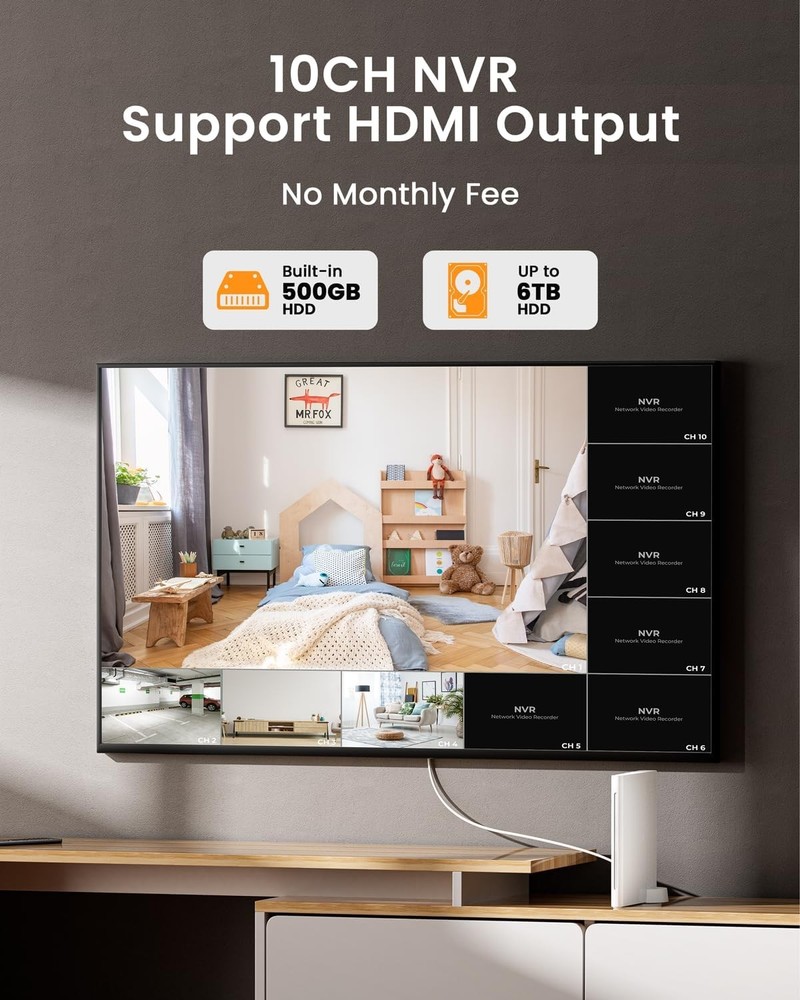 4MP WiFi Security Camera System Battery Solar Panel Wireless 2Way Talk Pan-Tilt