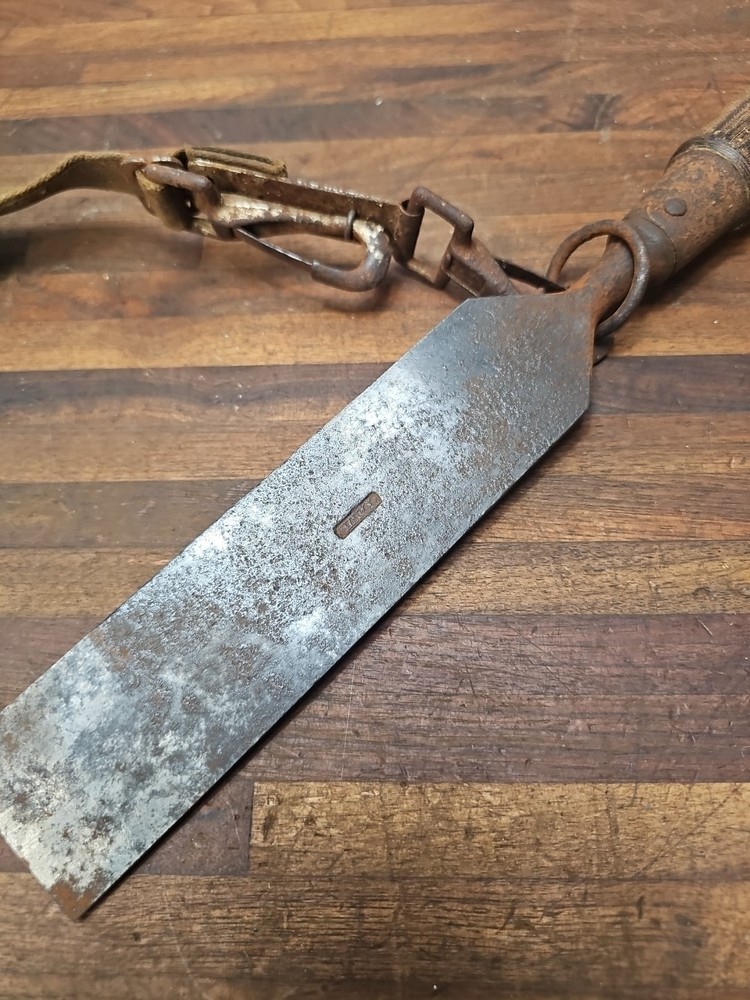 E8- Original Stanley 2" "Bell System" Timber Slick Chisel w/ cover & belt hook