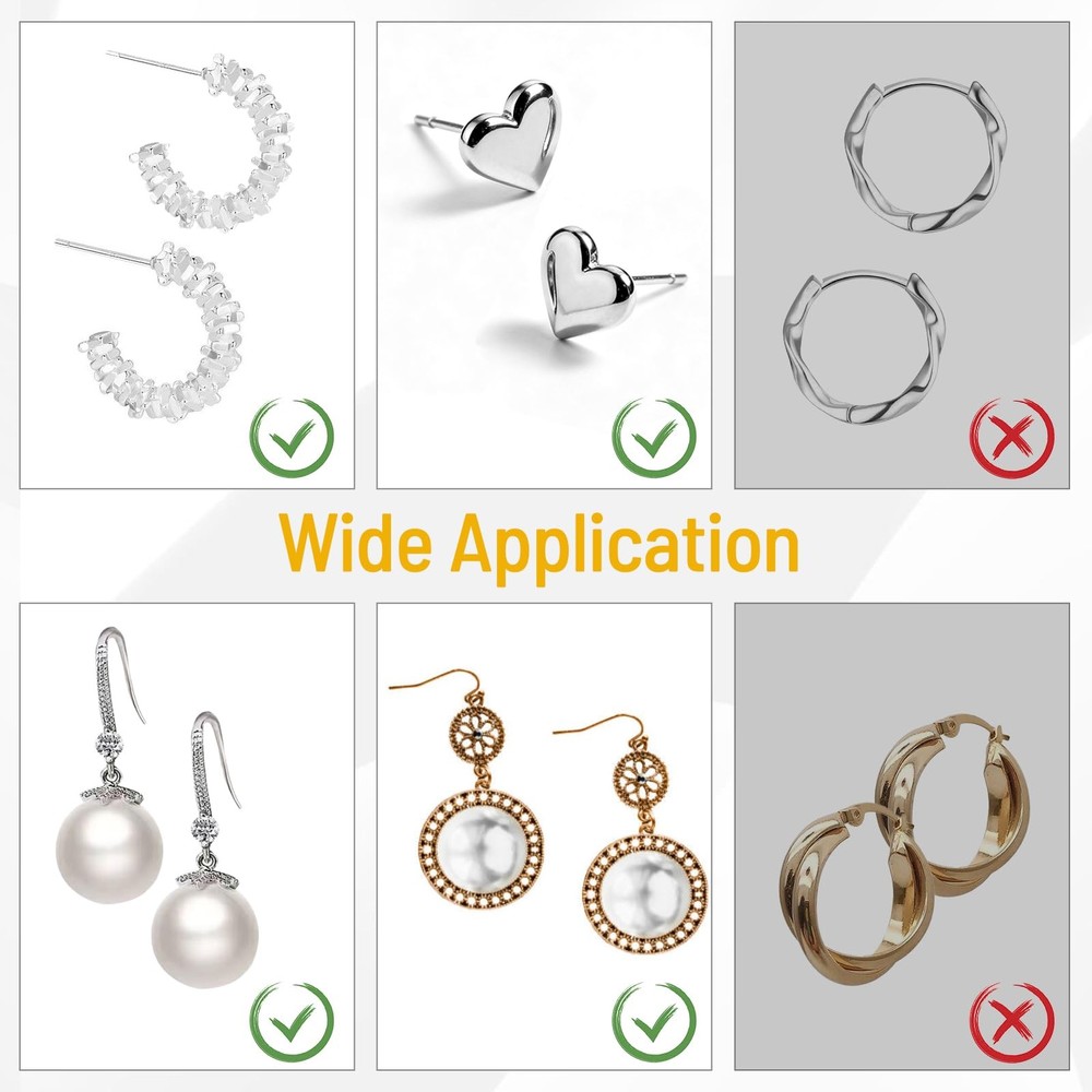 Earring Backs Replacements,Bullet Earring Backs for Studs/Droopy Ears, Secure...