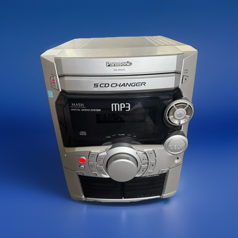 Panasonic SA-AK220 5CD Stereo System CD Player AUX Tested Deck2 Works