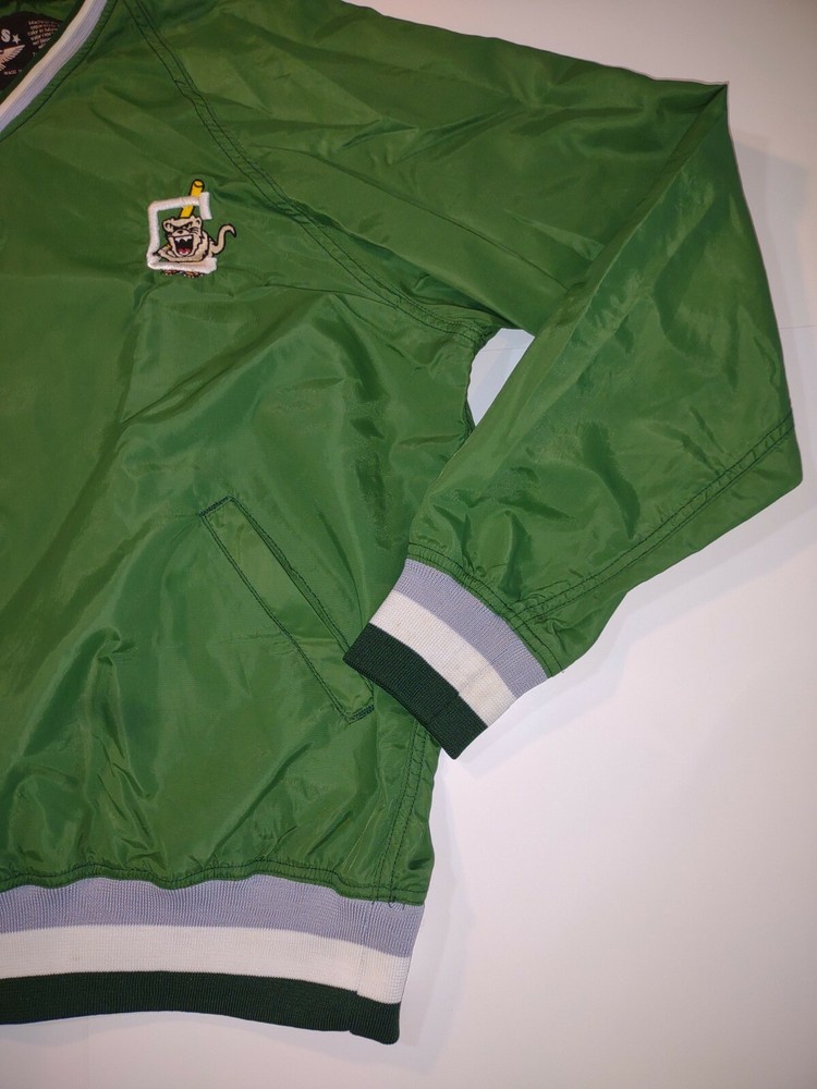 Vintage AIS Baseball Windbreaker Jacket Mens Medium Green Pullover Blazer